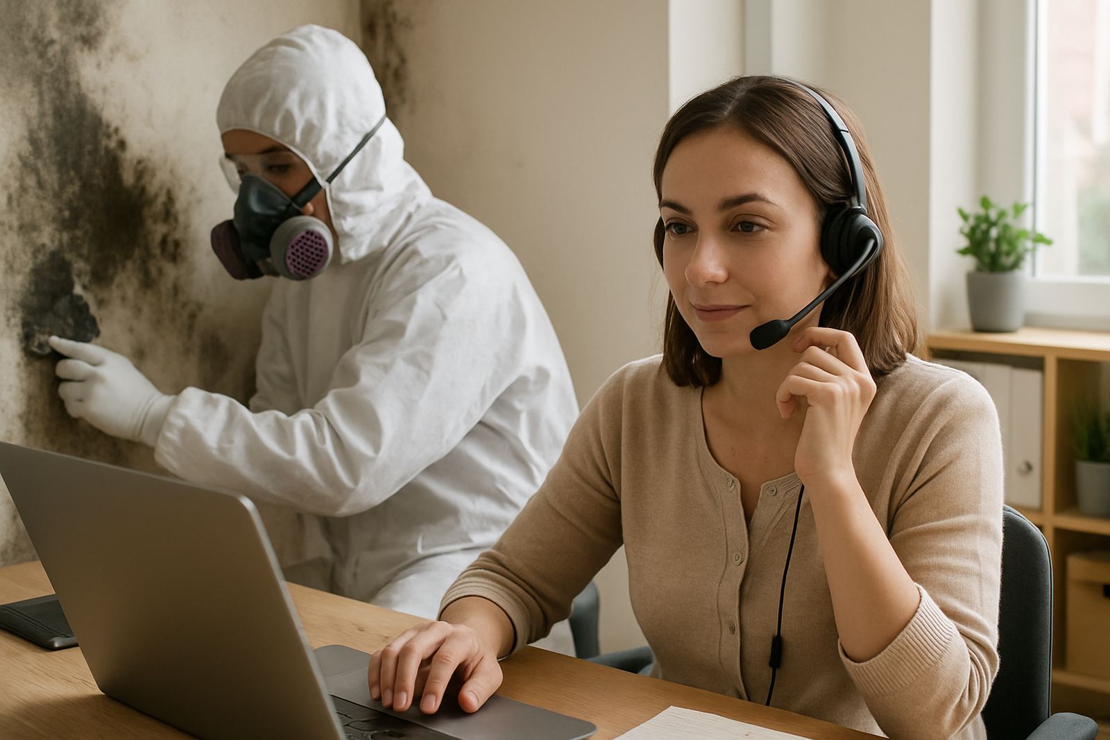 Dispatcher taking a mold inspection call