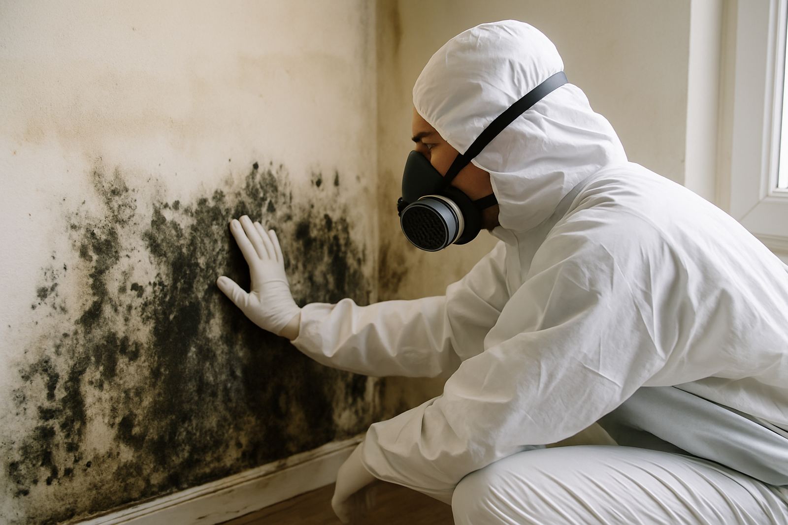 Mold growth on drywall after water damage in a Los Angeles home